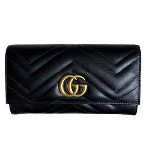 Pre-owned Gucci Continental Wallet GG Marmont Leather Long 443436 Women's